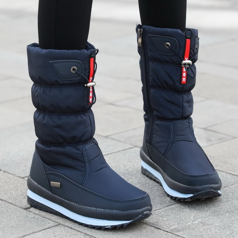 Gewatteerde Dames Snowboots met Voorrits en Profielzool