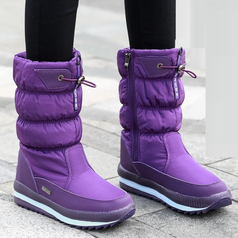 Gewatteerde Dames Snowboots met Voorrits en Profielzool