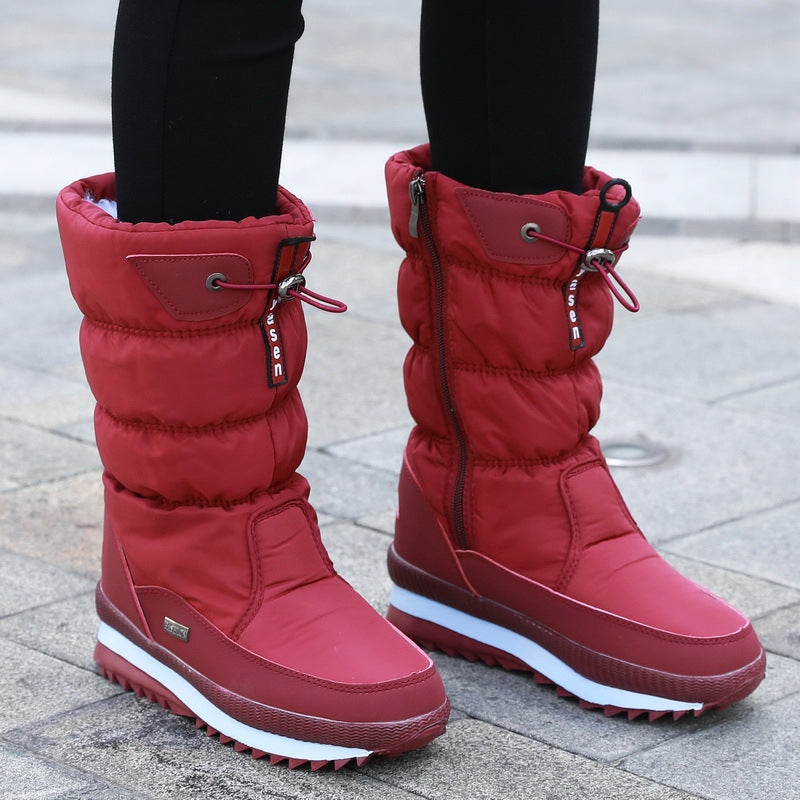 Gewatteerde Dames Snowboots met Voorrits en Profielzool