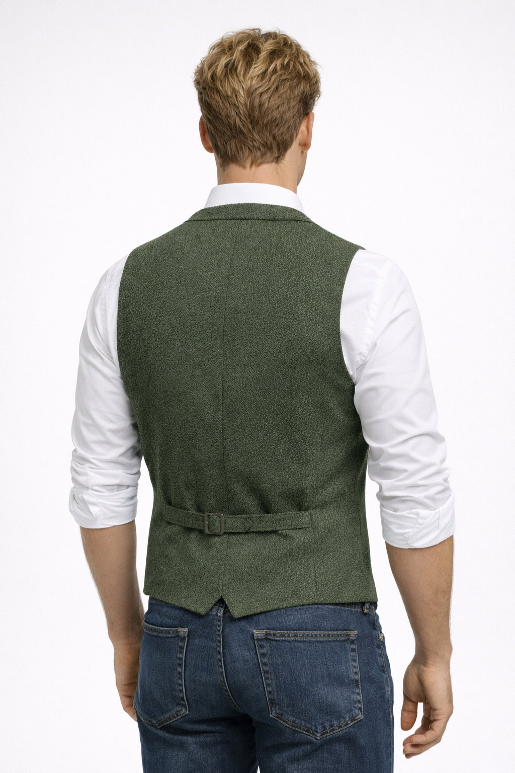 Gilet Heren Slim Fit Formeel Klassiek Knoopsluiting Revers