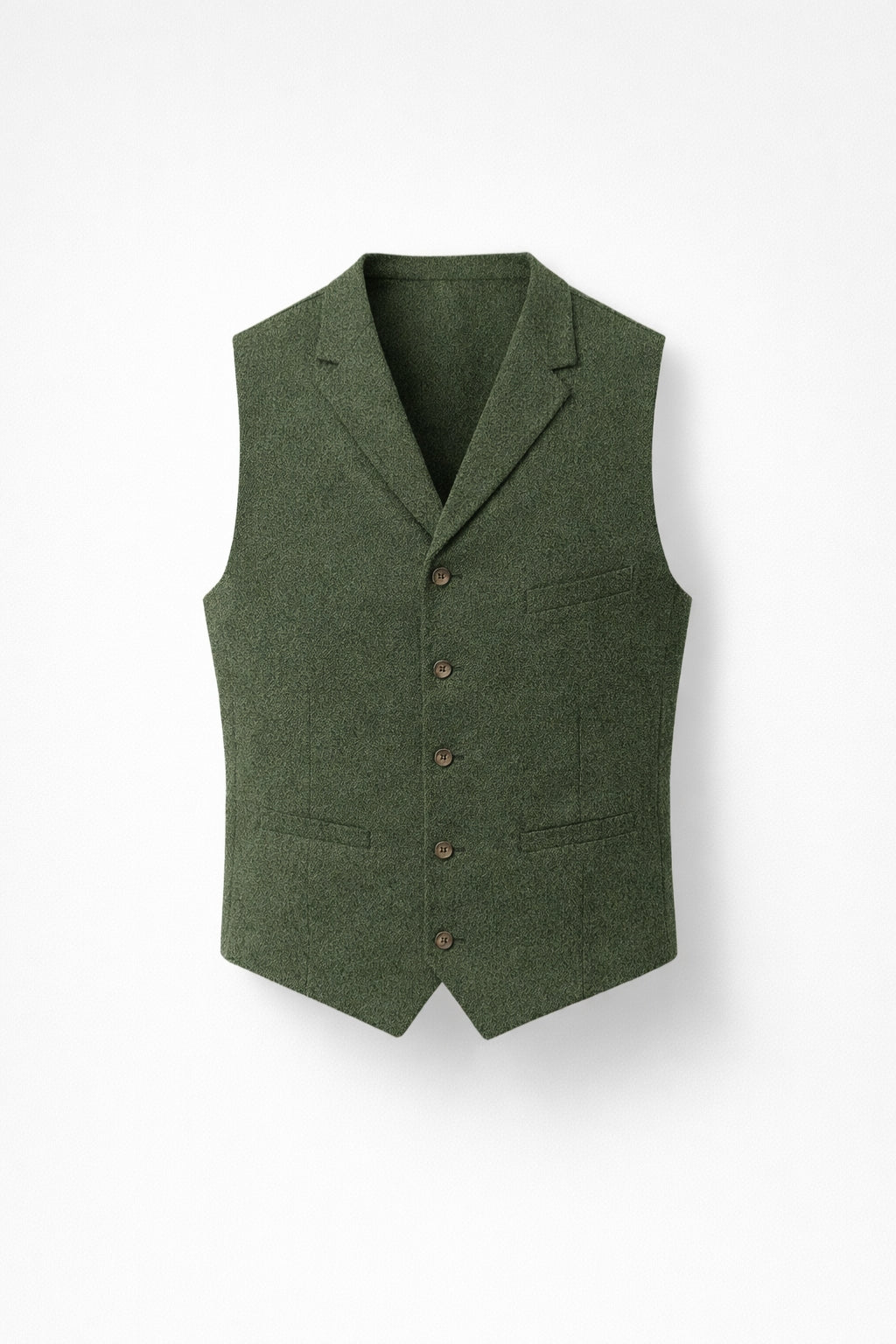 Gilet Heren Slim Fit Formeel Klassiek Knoopsluiting Revers
