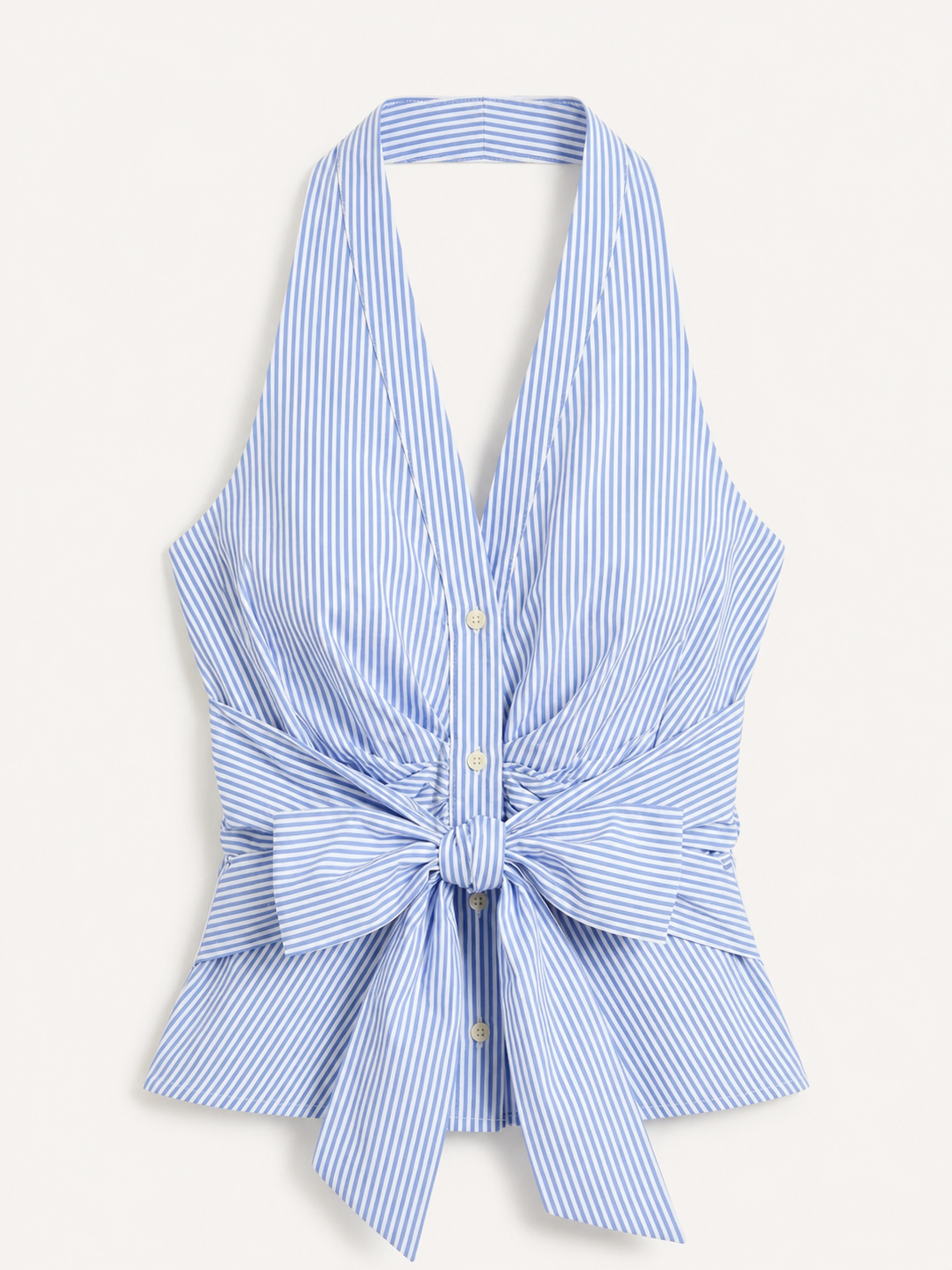 Halter Top Dames V-Hals Strik Zomer Casual Strand