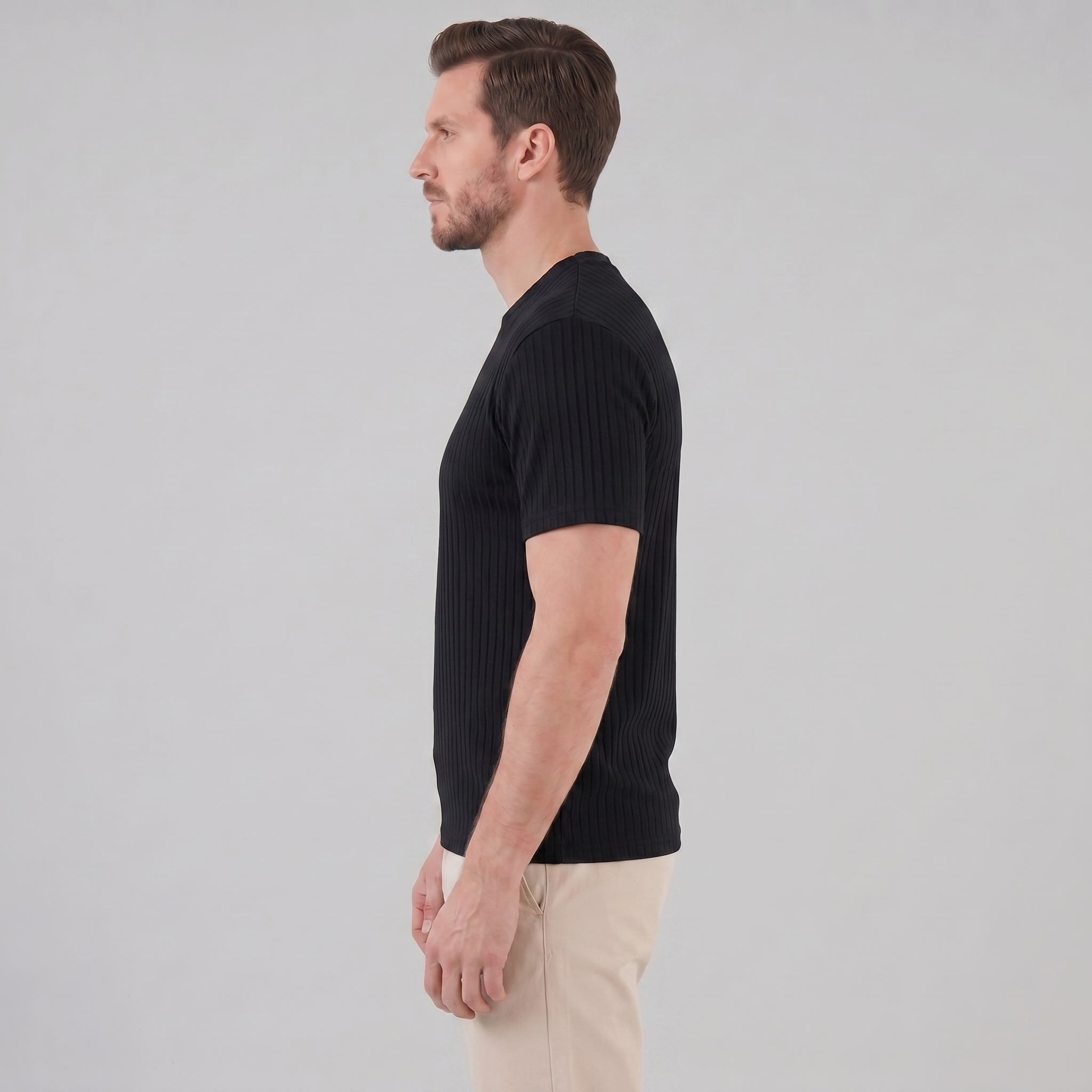 Henley-Hemd Herren Slim Fit Langarm Freizeit