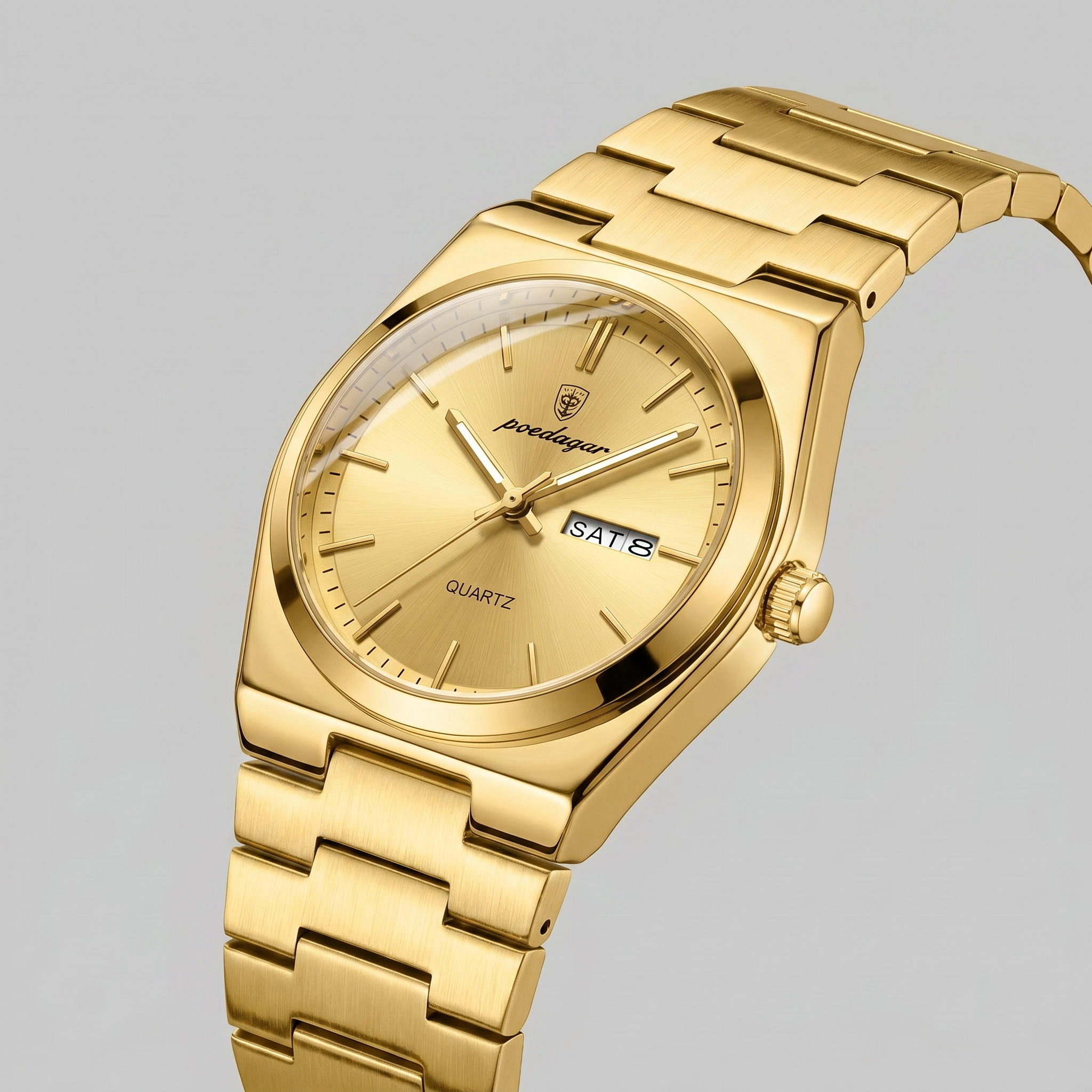 Heren Horloge Stalen Armband Zonnestraal Wijzerplaat