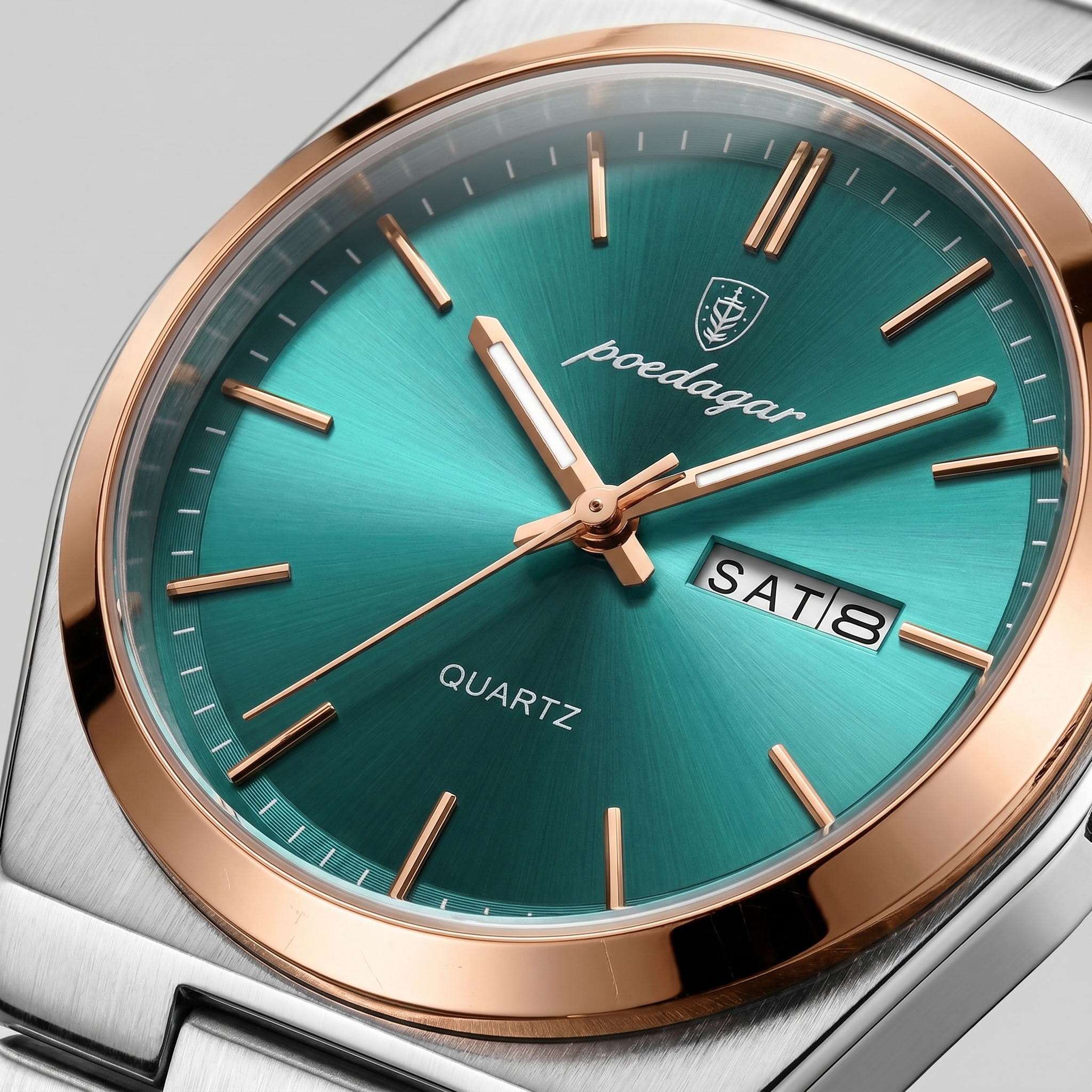 Heren Horloge Stalen Armband Zonnestraal Wijzerplaat