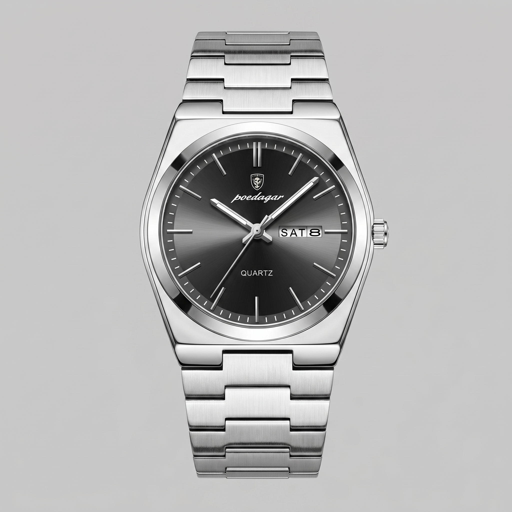 Heren Horloge Stalen Armband Zonnestraal Wijzerplaat