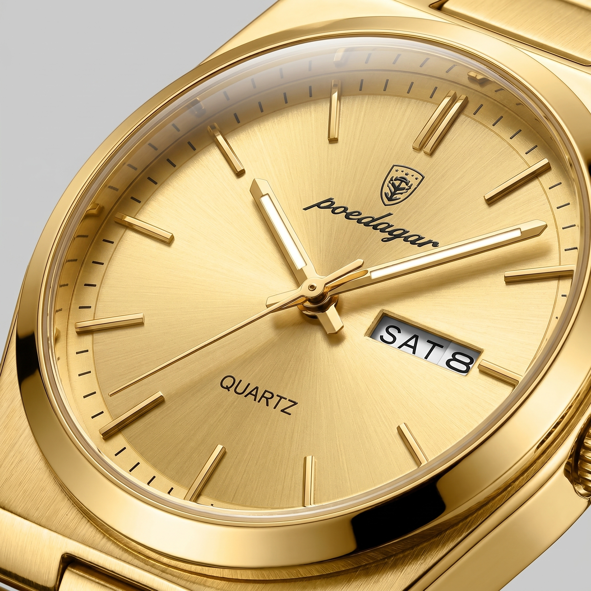 Heren Horloge Stalen Armband Zonnestraal Wijzerplaat