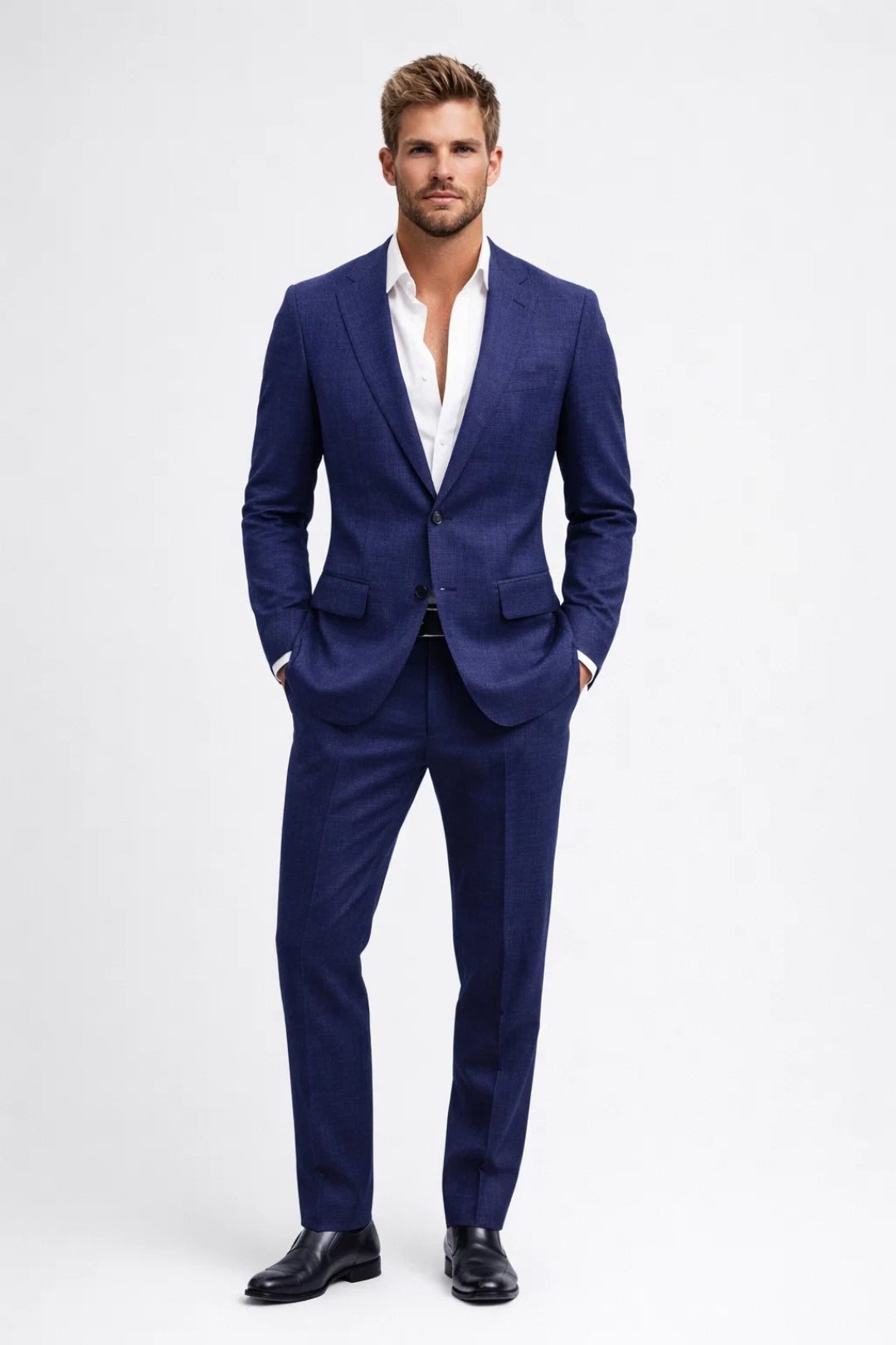 Heren Pak Slim Fit Blazer Broek Formeel Zakelijk