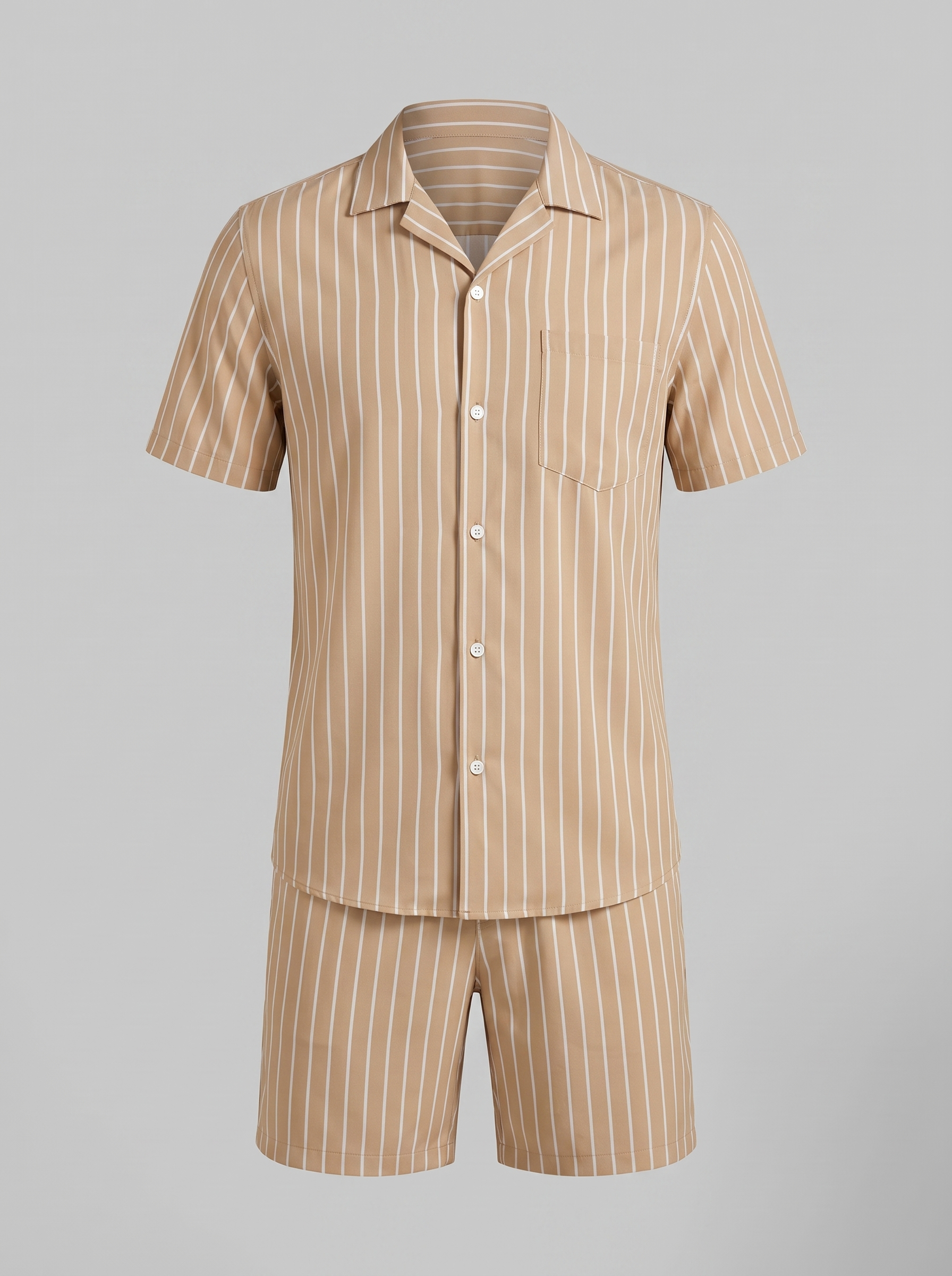 Męski zestaw Pinstripe z krótkim rękawem na lato