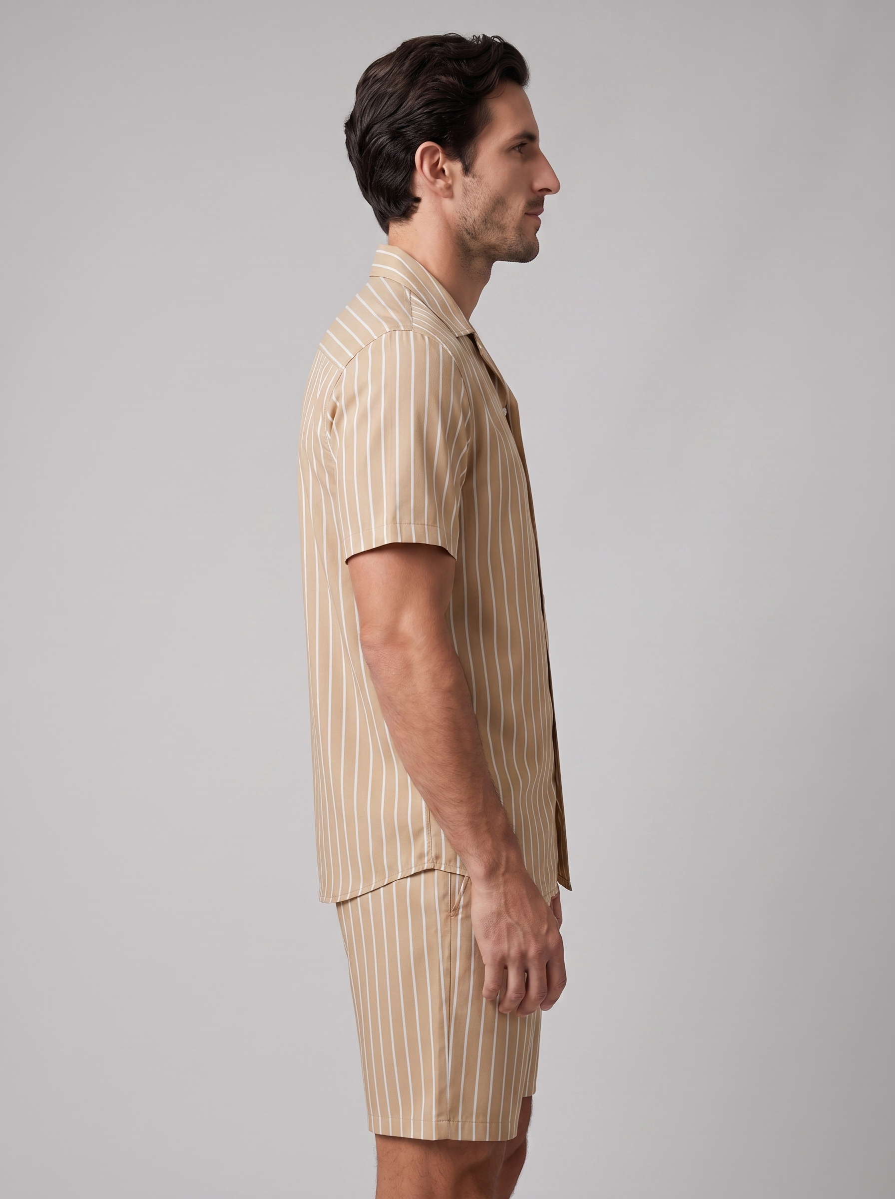 Męski zestaw Pinstripe z krótkim rękawem na lato