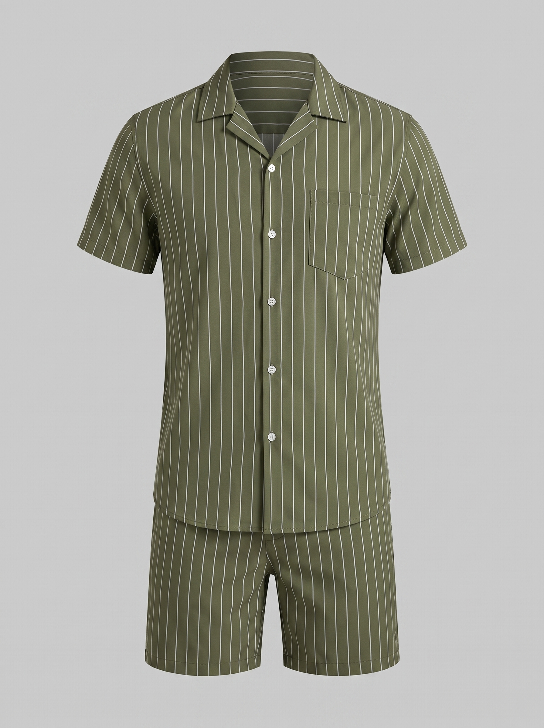 Męski zestaw Pinstripe z krótkim rękawem na lato
