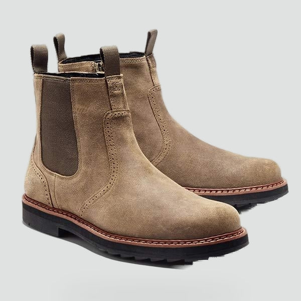 Heren Robuuste Chelsea Boots met Profielzool en Instapmodel
