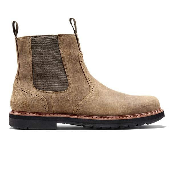 Heren Robuuste Chelsea Boots met Profielzool en Instapmodel