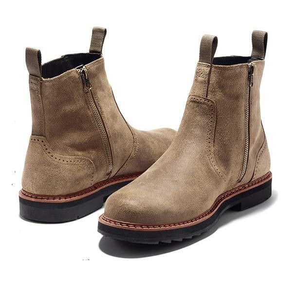 Heren Robuuste Chelsea Boots met Profielzool en Instapmodel