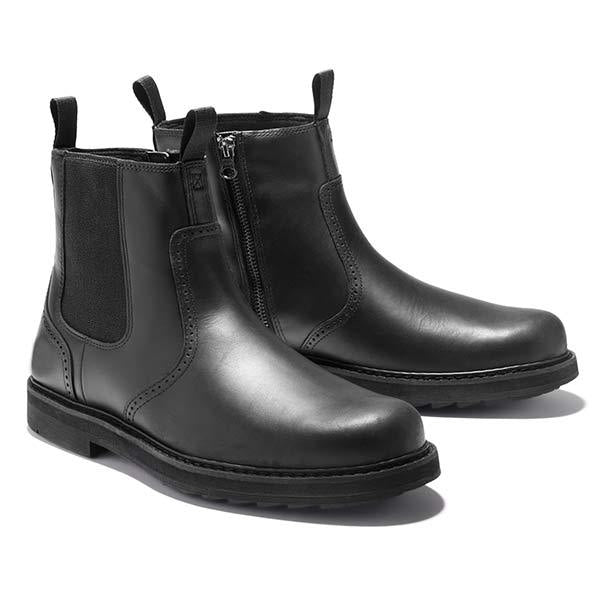 Heren Robuuste Chelsea Boots met Profielzool en Instapmodel