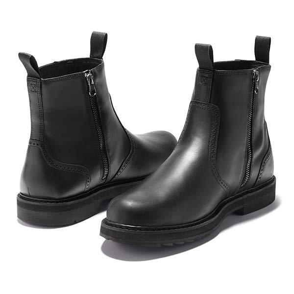 Heren Robuuste Chelsea Boots met Profielzool en Instapmodel