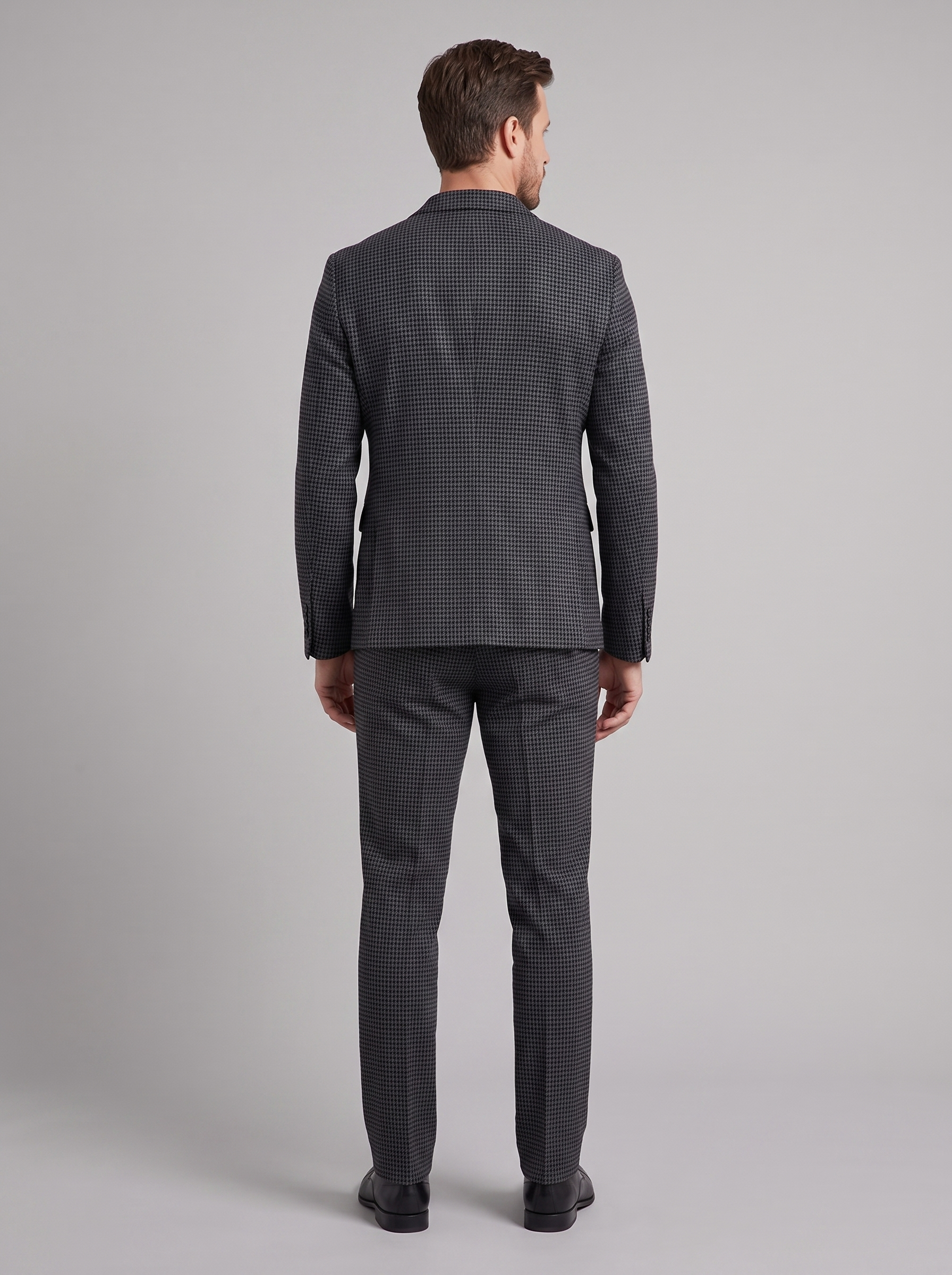Ανδρικό Κοστούμι με Καρό Σχέδιο Tailored