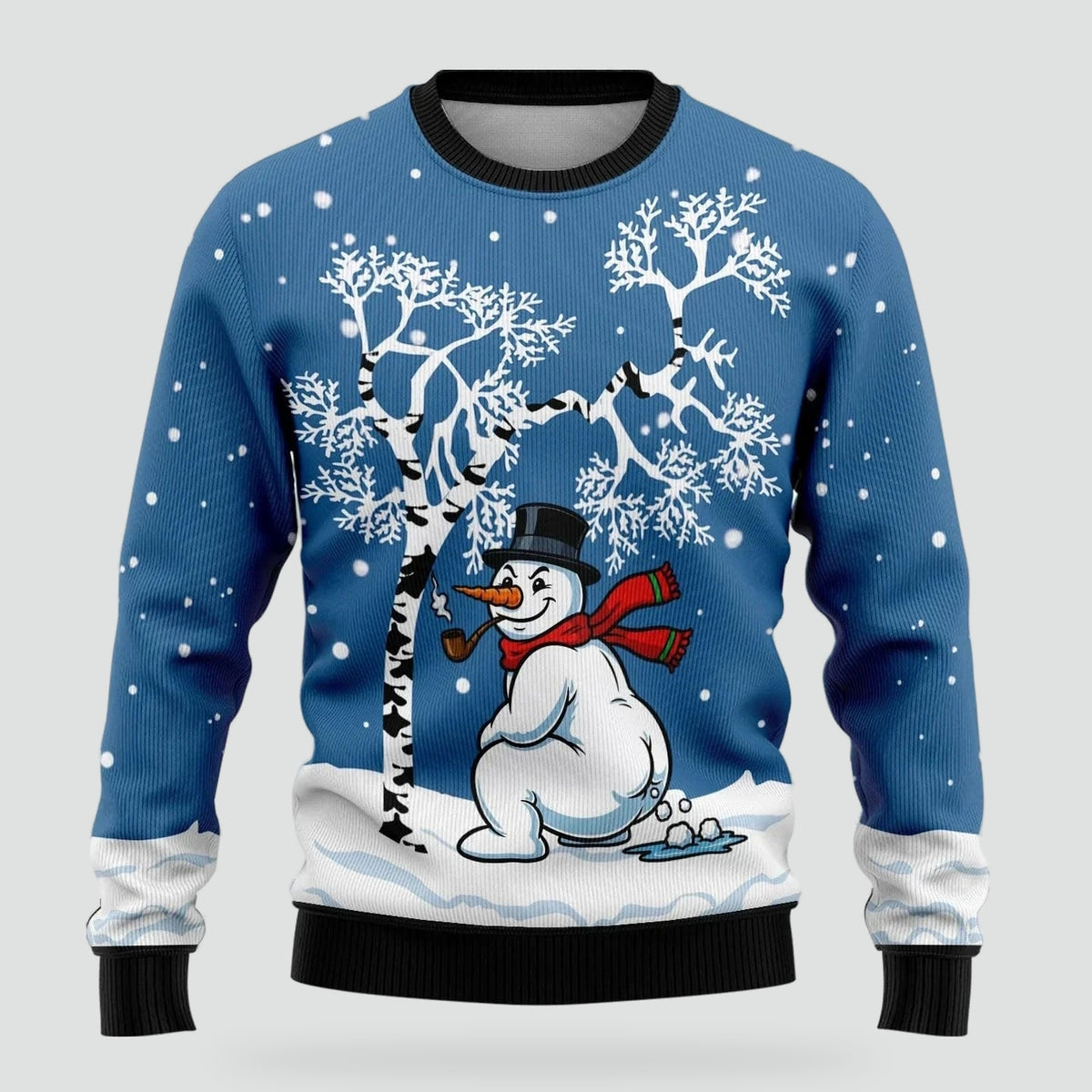 Heren Speelse Kersttrui met Allover Print en Ronde Hals