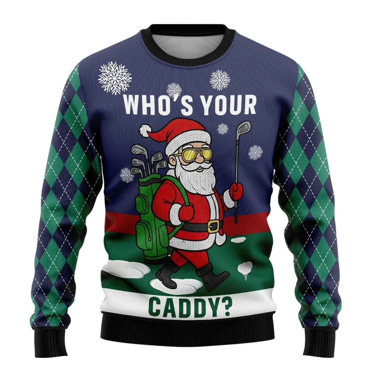 Heren Speelse Kersttrui met Allover Print en Ronde Hals