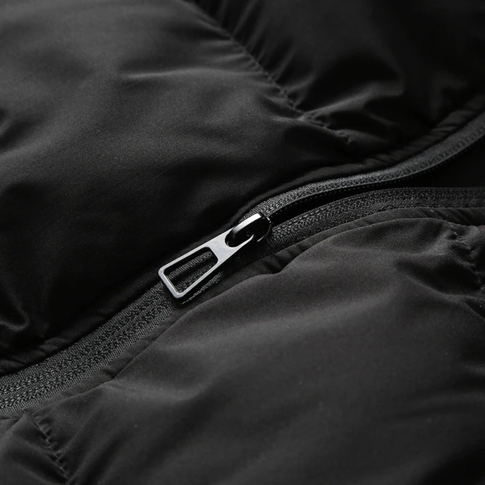 Heren Warme Gewatteerde Bodywarmer met Capuchon en Ritssluiting