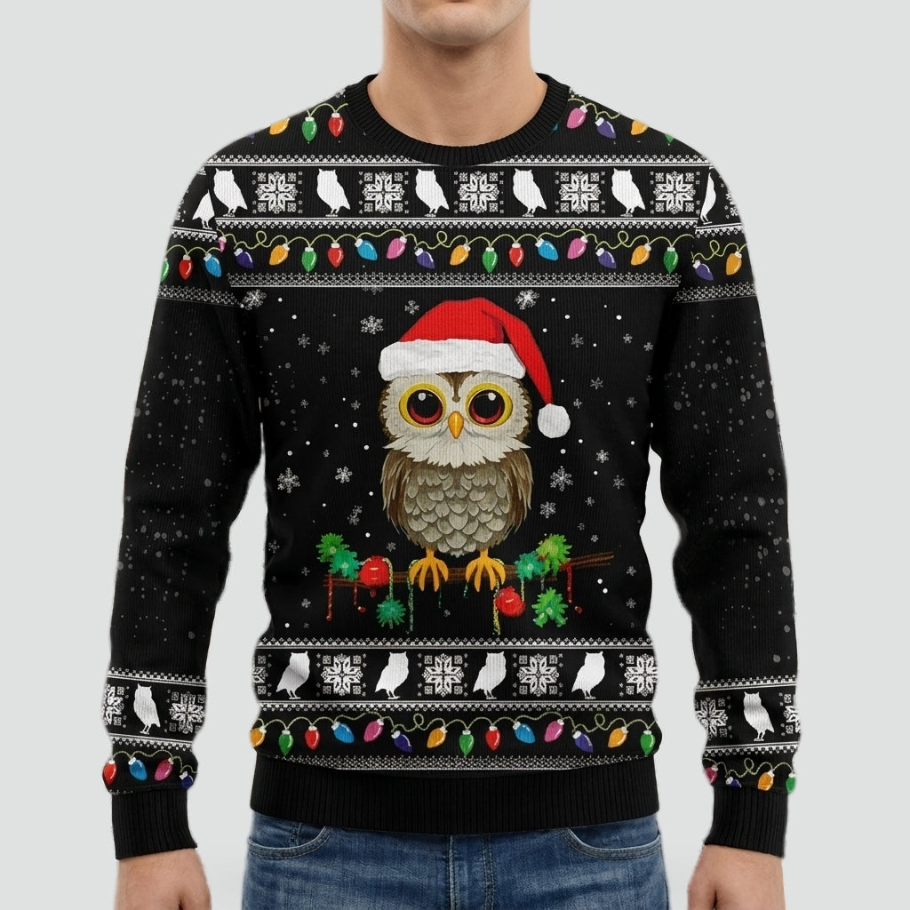 Heren Warme Kersttrui met Dierenprint en Ronde Hals