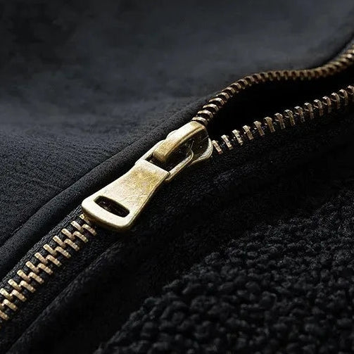Heren Warme Kunstsuède Shearling Jas met Sherpa Voering