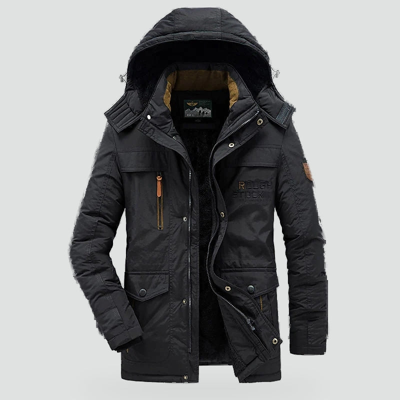 Heren Warme Winterparka met Afneembare Capuchon en Ruime Zakken