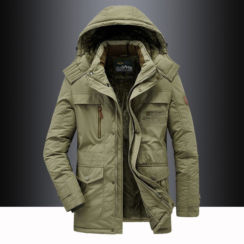 Heren Warme Winterparka met Afneembare Capuchon en Ruime Zakken