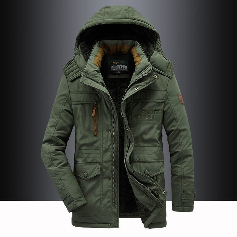 Heren Warme Winterparka met Afneembare Capuchon en Ruime Zakken