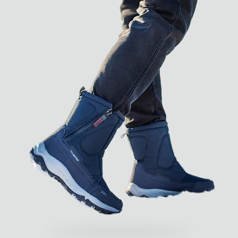 Heren Waterdichte Snowboots met Zijrits en Warme Voering