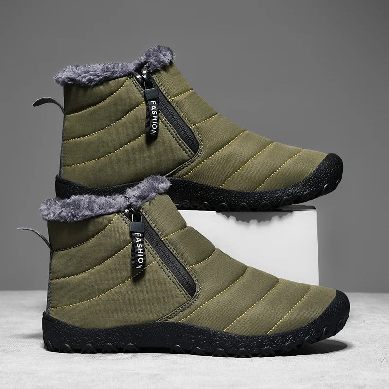 Heren Waterdichte Snowboots met Zijrits en Antislipzool