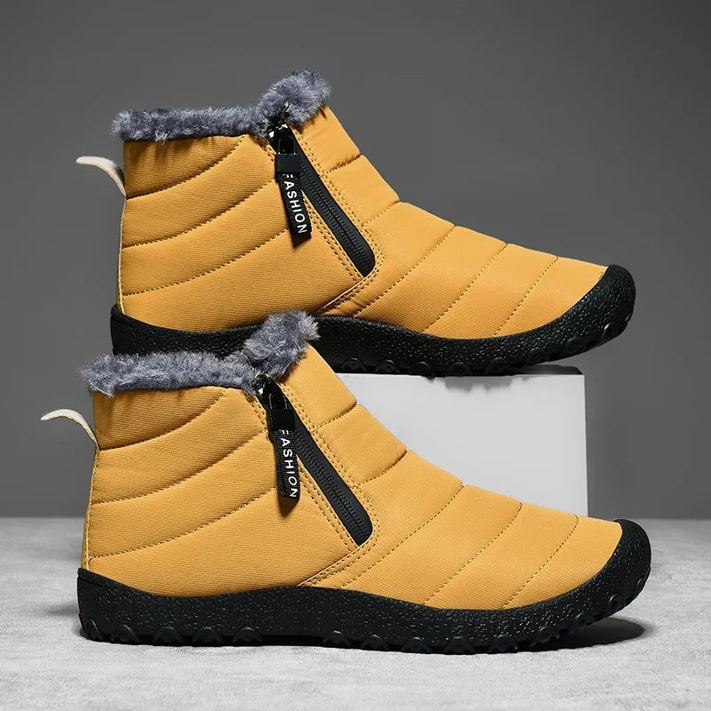 Heren Waterdichte Snowboots met Zijrits en Antislipzool