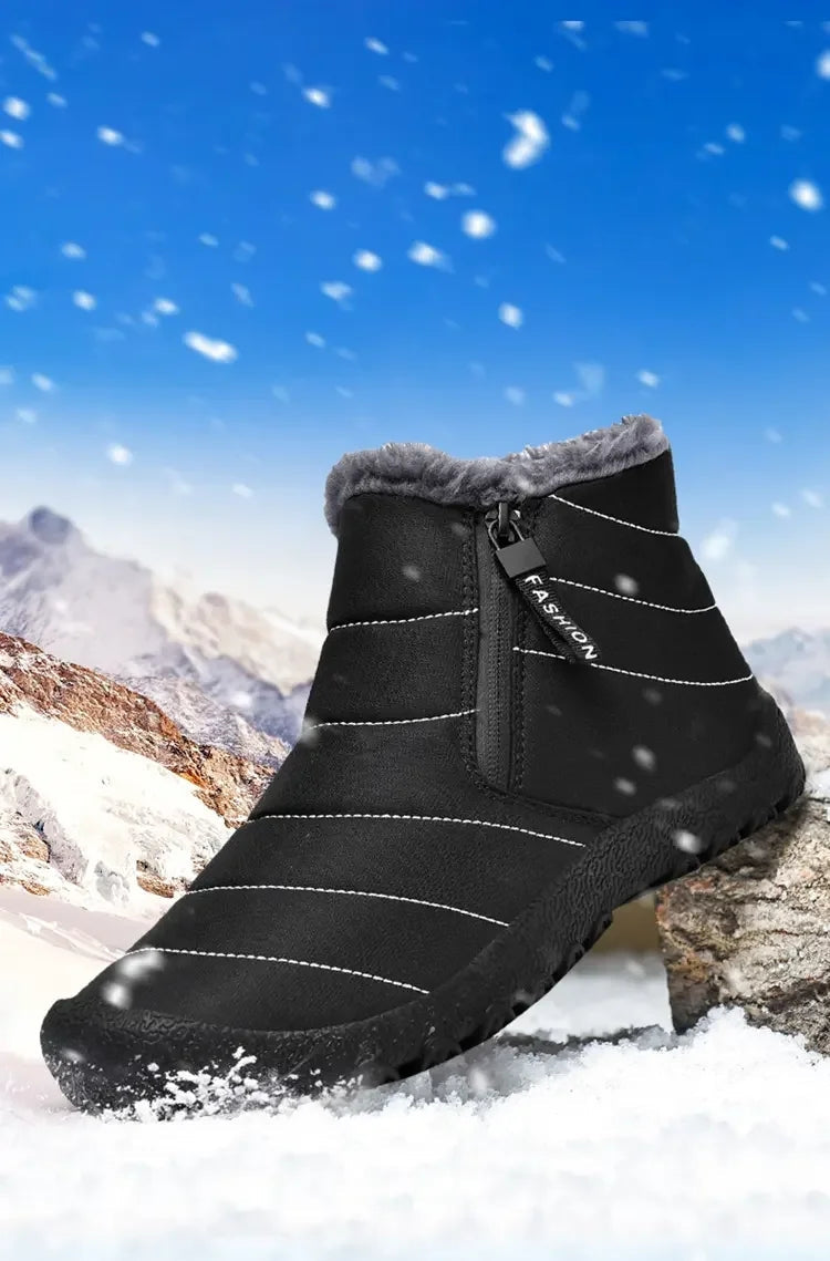Heren Waterdichte Snowboots met Zijrits en Antislipzool