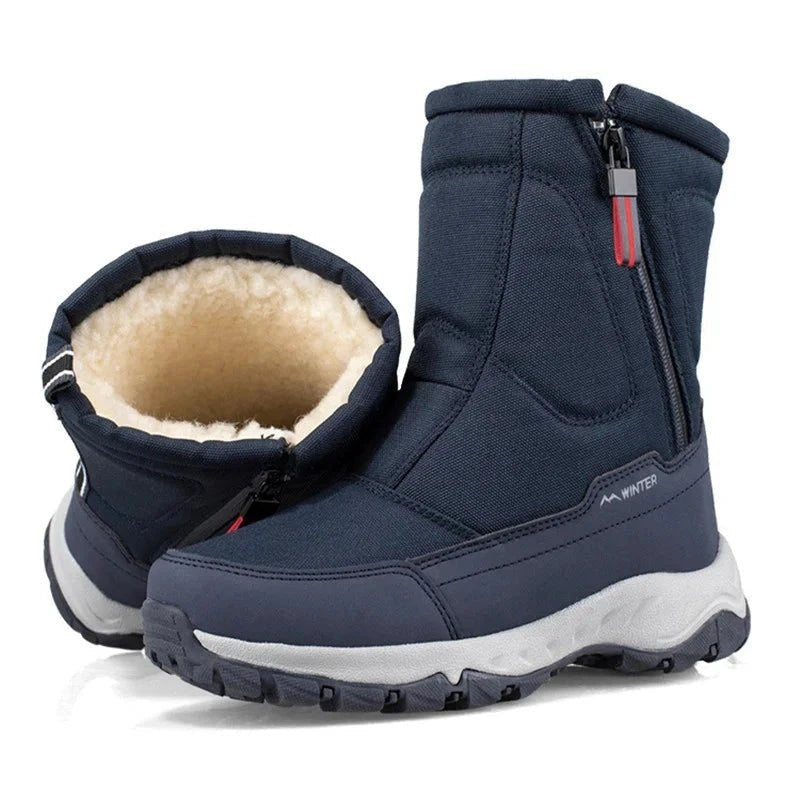 Heren Waterdichte Snowboots met Zijrits en Warme Voering