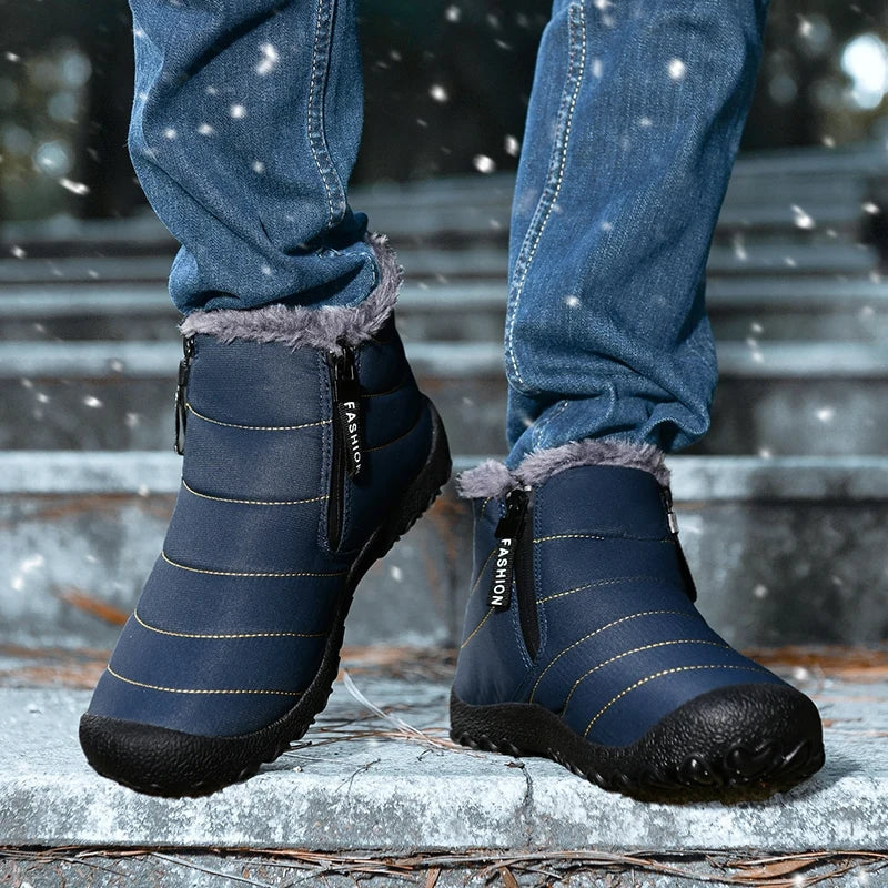 Heren Waterdichte Snowboots met Zijrits en Antislipzool