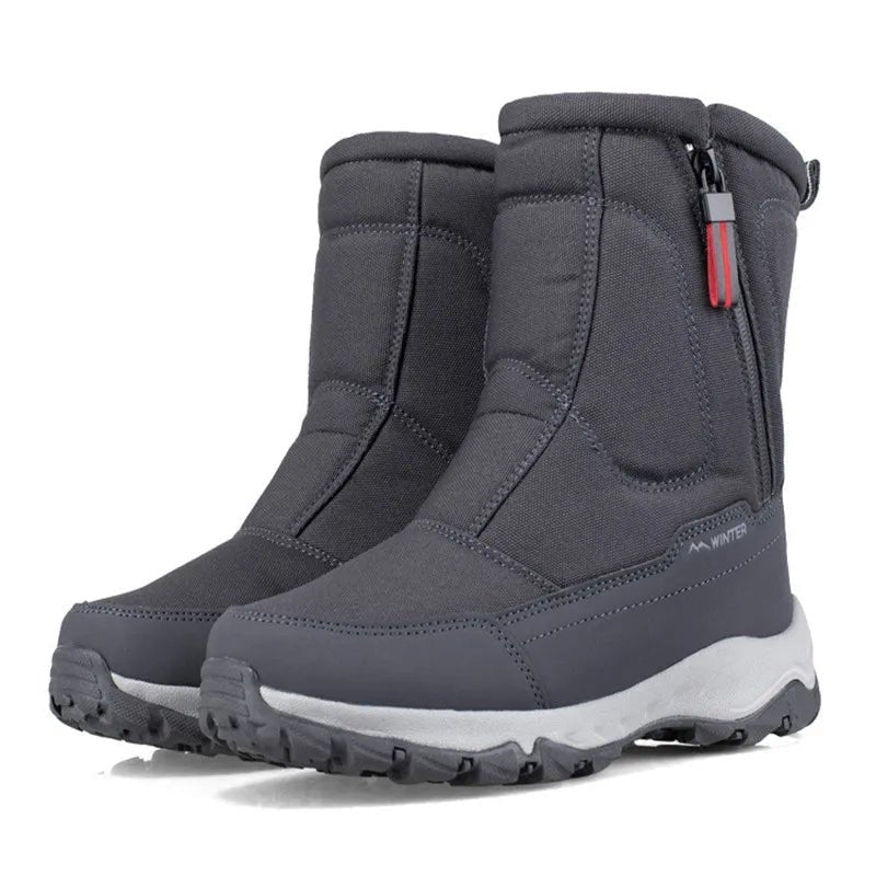 Heren Waterdichte Snowboots met Zijrits en Warme Voering