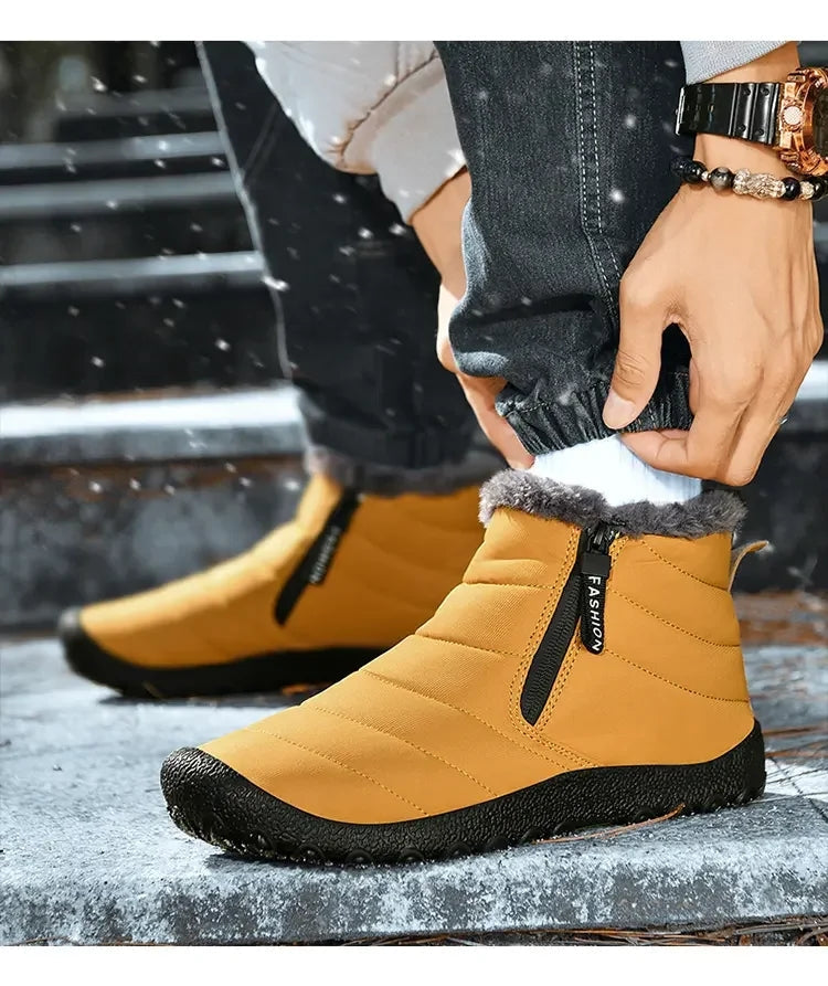 Heren Waterdichte Snowboots met Zijrits en Antislipzool