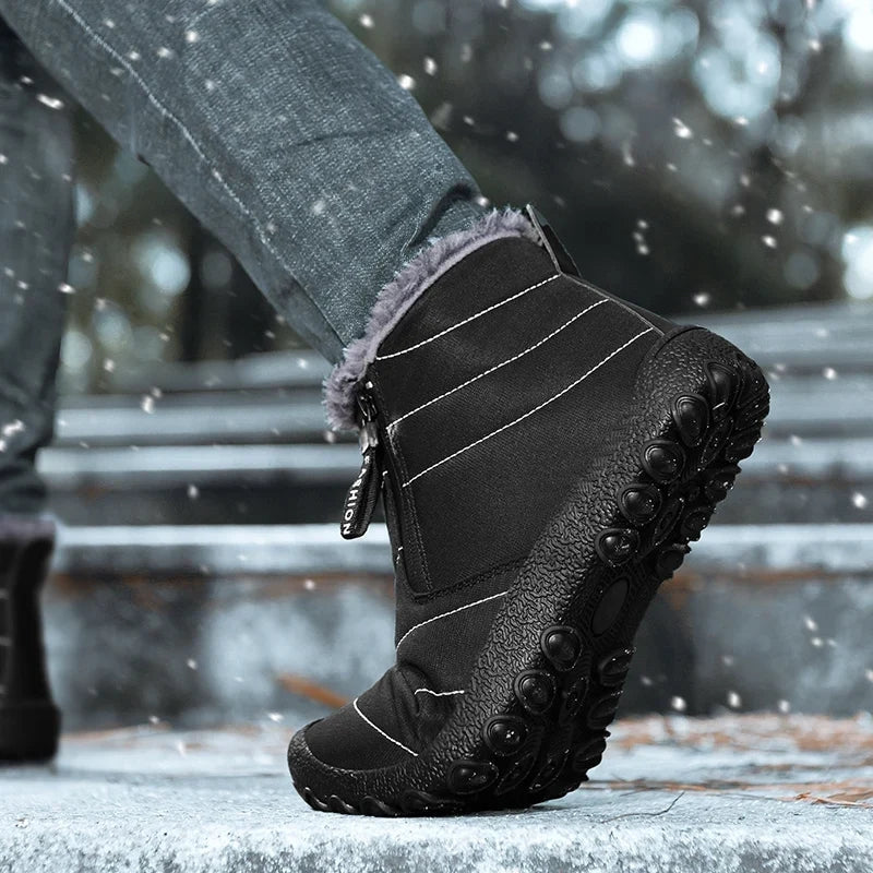 Heren Waterdichte Snowboots met Zijrits en Antislipzool