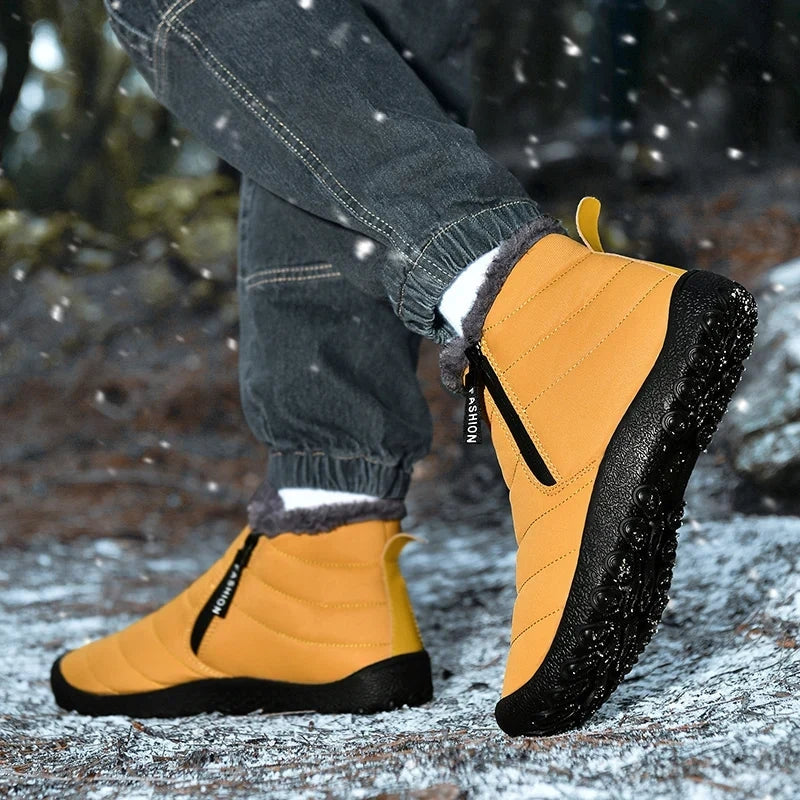 Heren Waterdichte Snowboots met Zijrits en Antislipzool