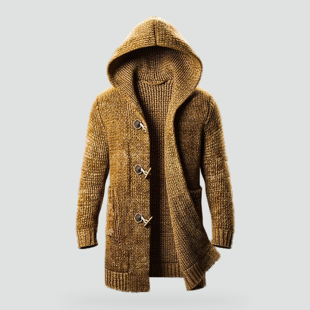 Adrian Wool Knit Hooded Cardigan - York Miller