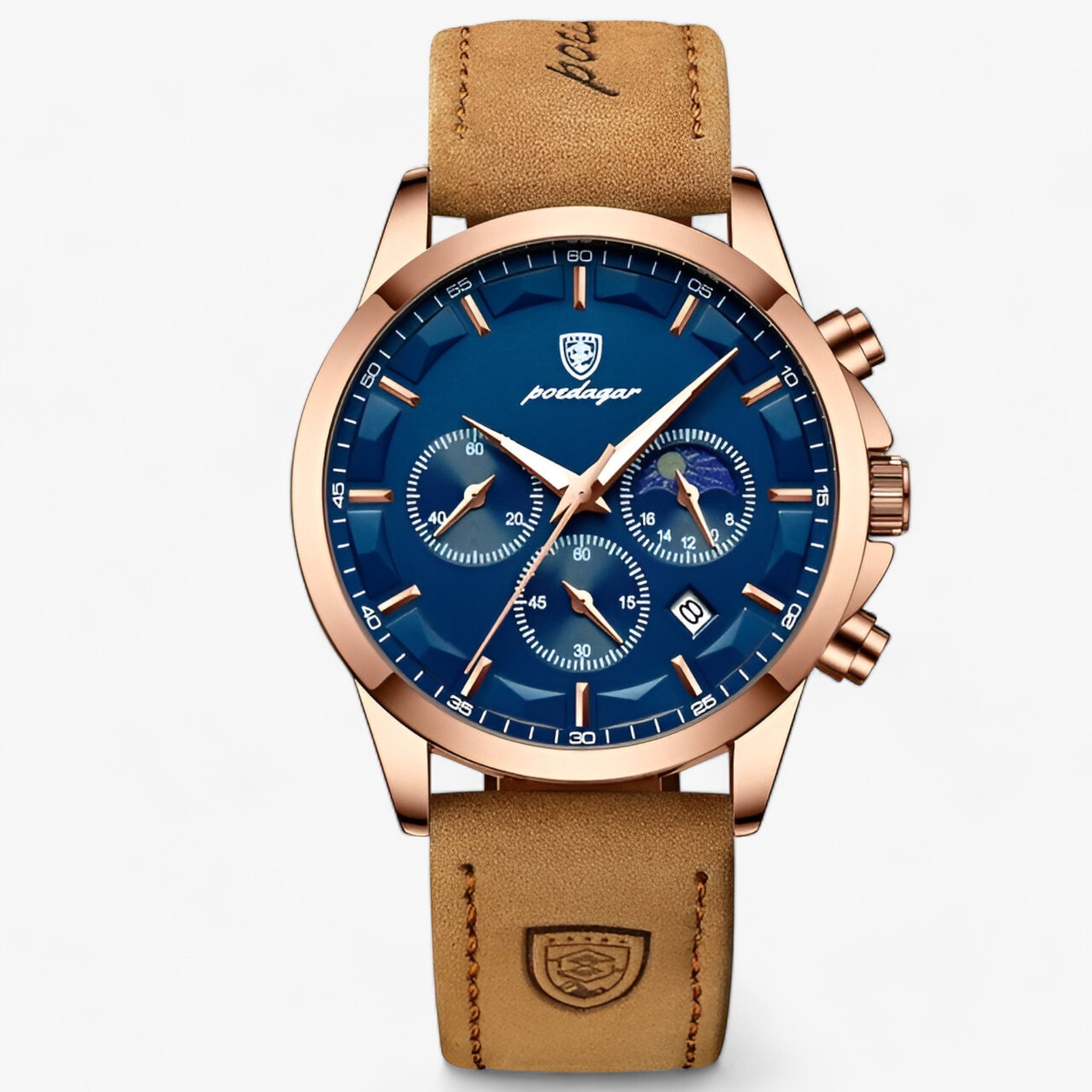 Men's Watch with Waterproof Case and Illuminated Hands