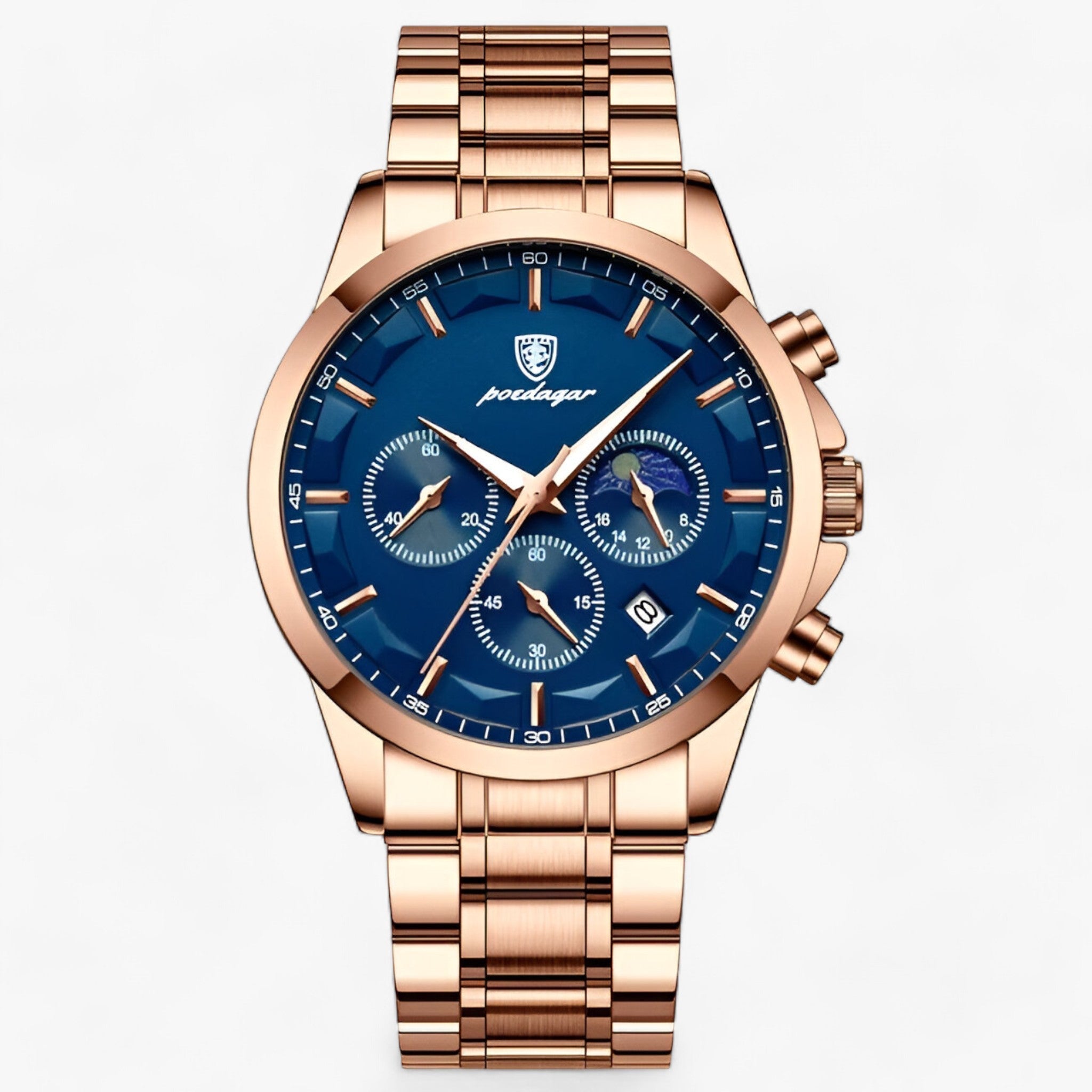 Men's Watch with Waterproof Case and Illuminated Hands
