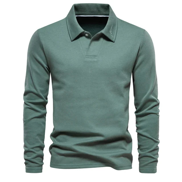 Polo de algodão para homem, casual, golfe