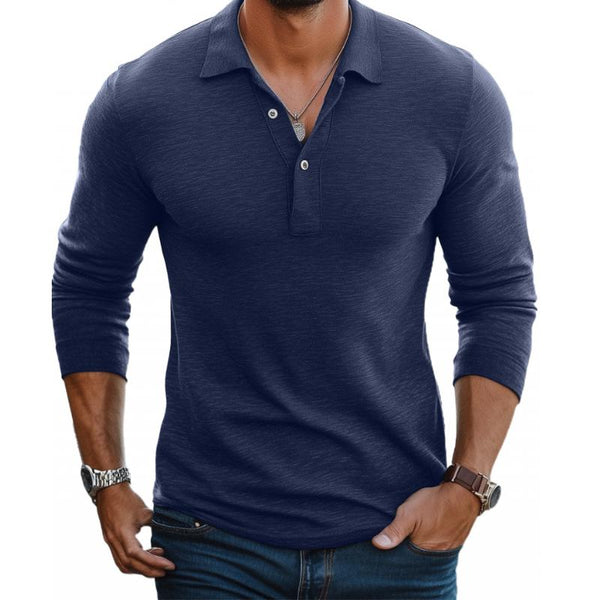 Herrepolo lange ærmer slim fit casual