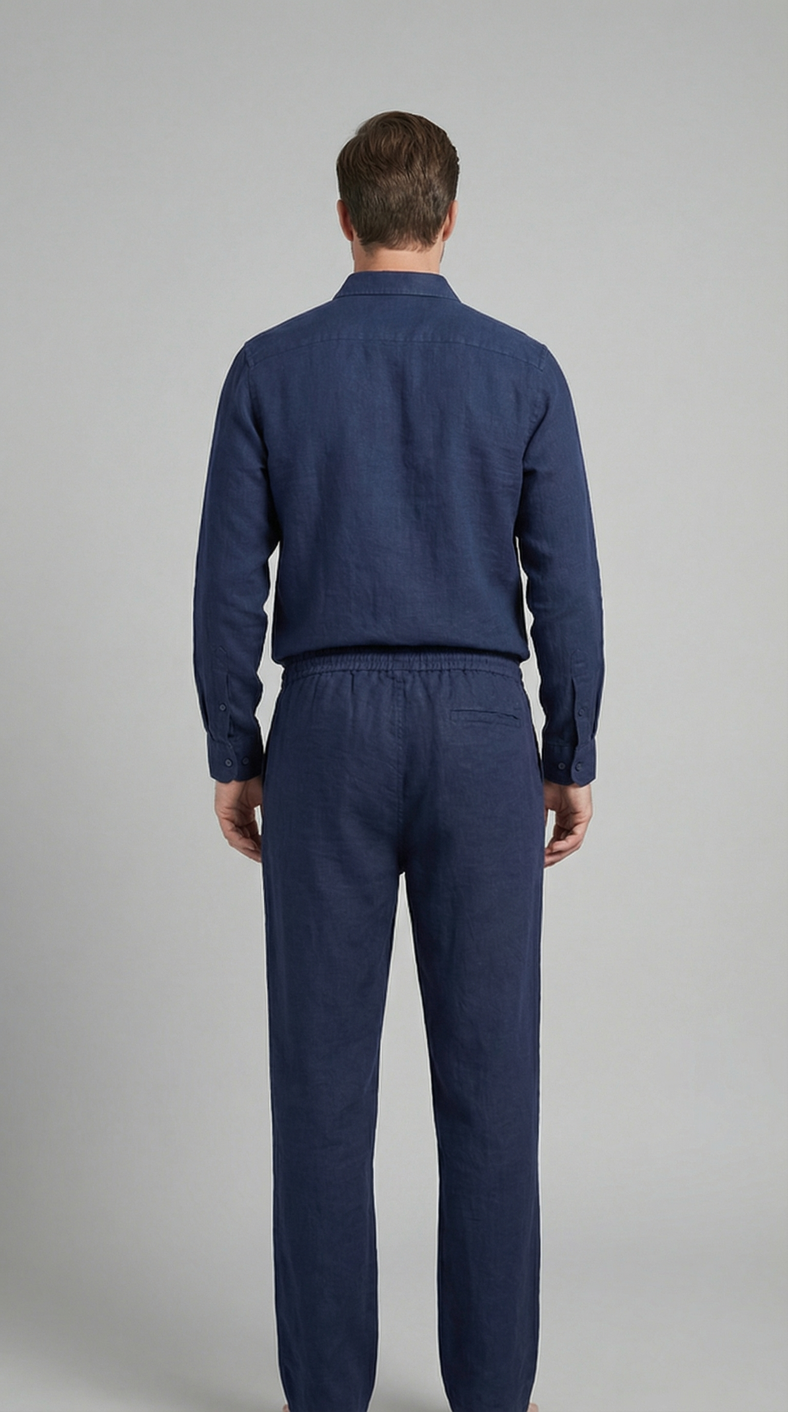 Herresæt skjorte bukser slim fit sommer