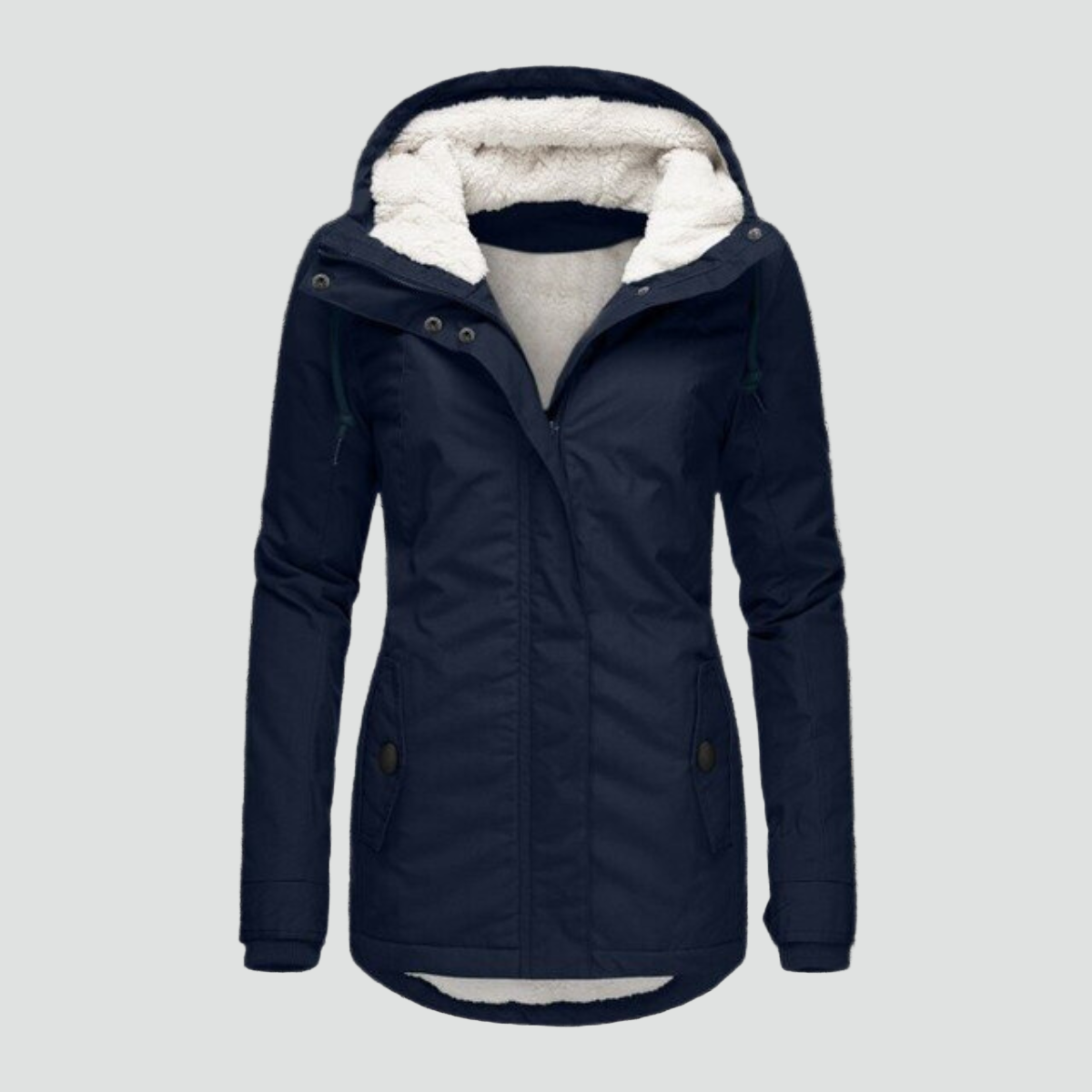 Abrigo de invierno para mujer, con capucha, forro polar y cálido