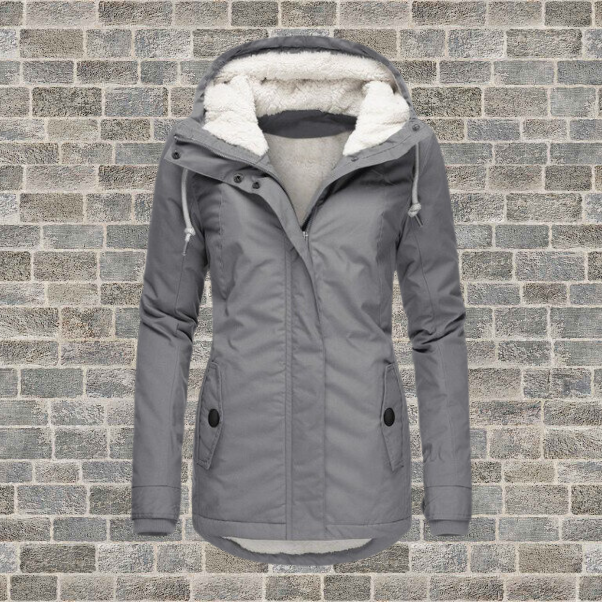 Abrigo de invierno para mujer, con capucha, forro polar y cálido