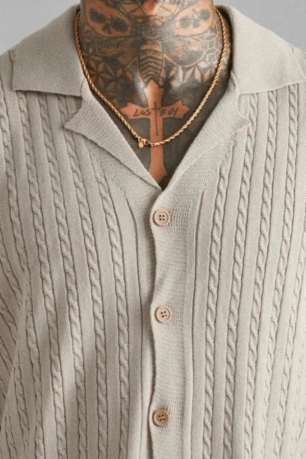 Jacquard Top Dame Rund Hals Sommer Casual