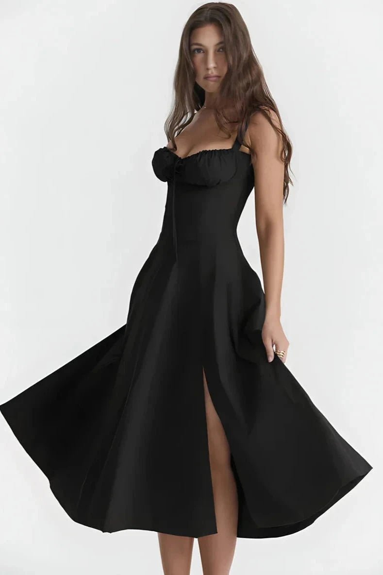Vestido Mujer Corsé Manga Larga Verano Fiesta Playa Casual