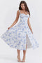 Blauw bloemenpatroon Linsay